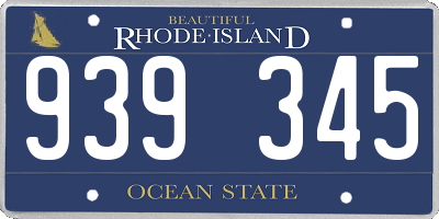 RI license plate 939345