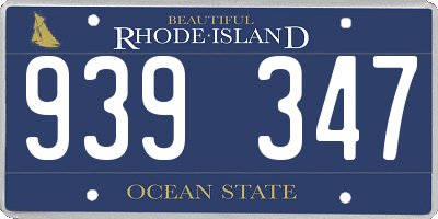 RI license plate 939347