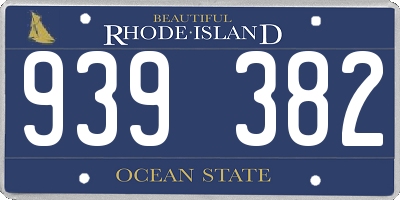 RI license plate 939382