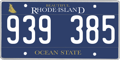 RI license plate 939385
