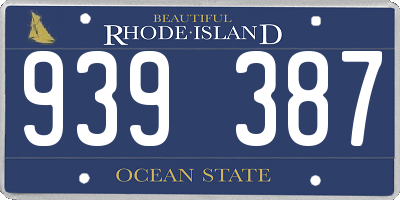 RI license plate 939387