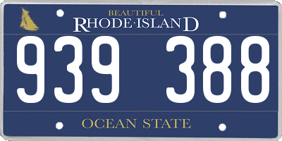 RI license plate 939388