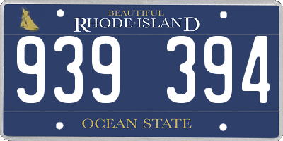 RI license plate 939394