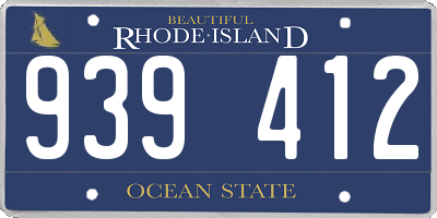 RI license plate 939412