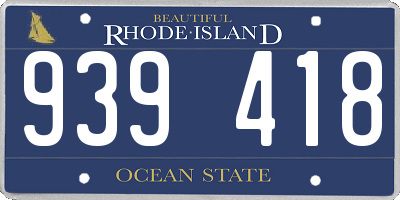 RI license plate 939418