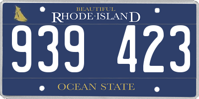 RI license plate 939423