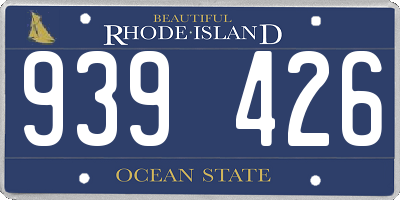 RI license plate 939426