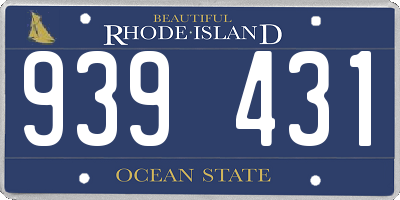 RI license plate 939431