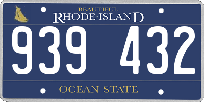 RI license plate 939432