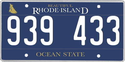 RI license plate 939433
