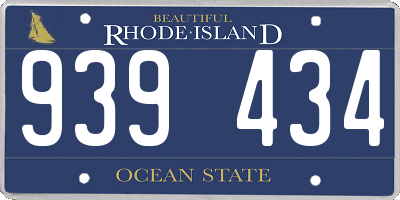 RI license plate 939434