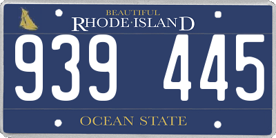 RI license plate 939445