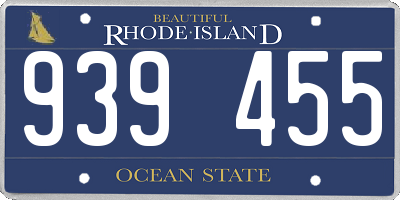 RI license plate 939455
