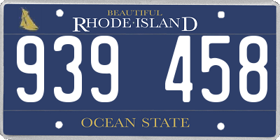 RI license plate 939458