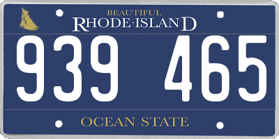 RI license plate 939465