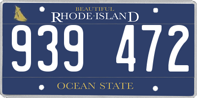 RI license plate 939472