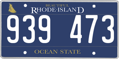 RI license plate 939473