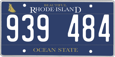 RI license plate 939484