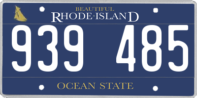 RI license plate 939485