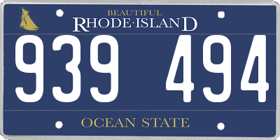 RI license plate 939494