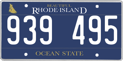 RI license plate 939495