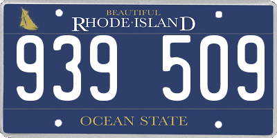 RI license plate 939509