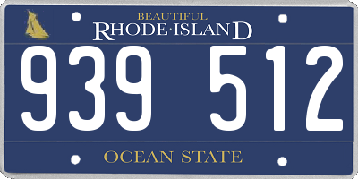 RI license plate 939512