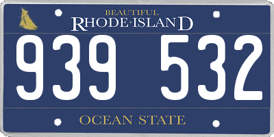 RI license plate 939532