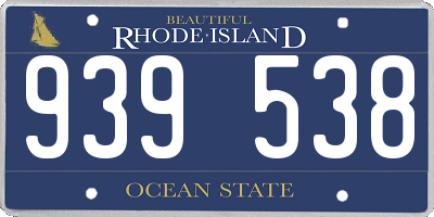 RI license plate 939538
