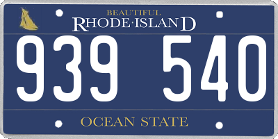 RI license plate 939540