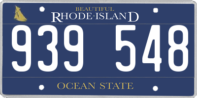 RI license plate 939548