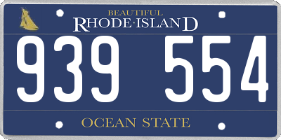 RI license plate 939554