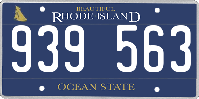 RI license plate 939563