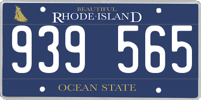 RI license plate 939565
