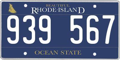 RI license plate 939567