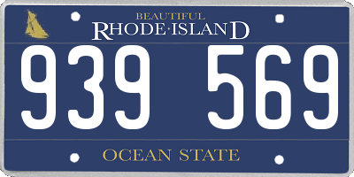 RI license plate 939569
