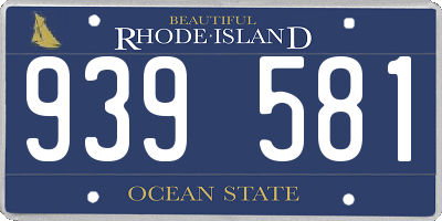 RI license plate 939581