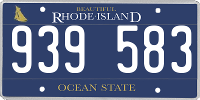 RI license plate 939583