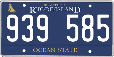 RI license plate 939585