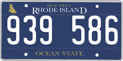 RI license plate 939586