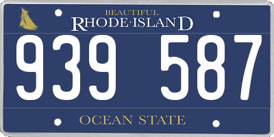 RI license plate 939587