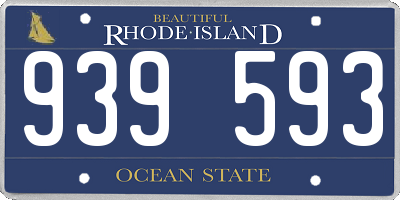 RI license plate 939593