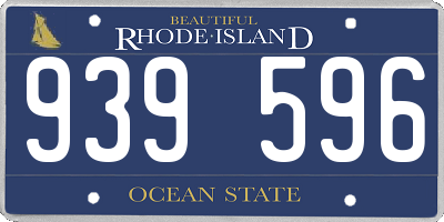 RI license plate 939596
