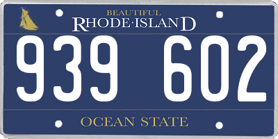 RI license plate 939602