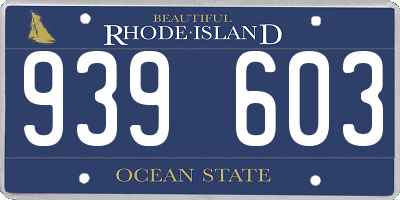 RI license plate 939603