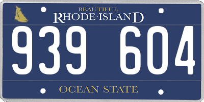 RI license plate 939604