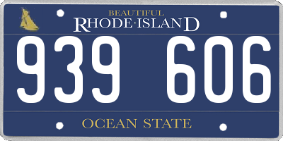 RI license plate 939606