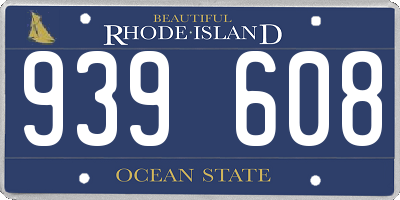 RI license plate 939608