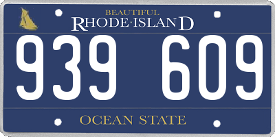 RI license plate 939609