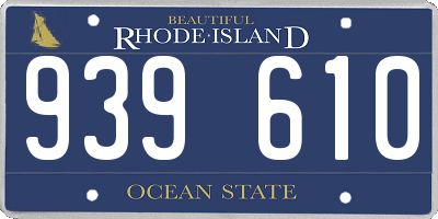 RI license plate 939610